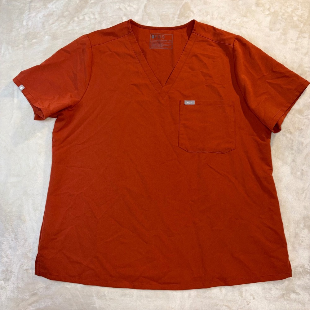 FIGS Technical Collection Catarina Scrub Top Rust Orange XXL FW1000